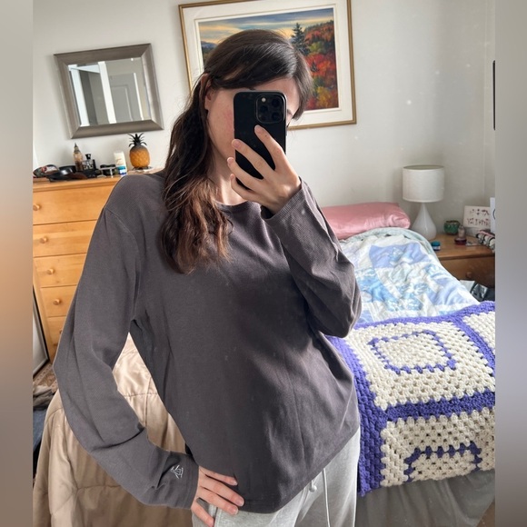 Original Penguin Grey Long Sleeve Pima Cotton Shirt Preppy Prep Unisex Large - Picture 2 of 10